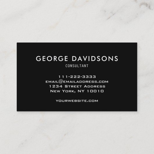 レザーモダンテクスチャーは黒いプロフェッショナル 名刺 (裏面)