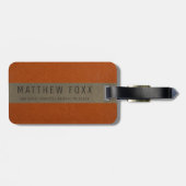 レザーモダンフェイクオレンジパーソナライズされた色 ラゲッジタグ (裏面横)