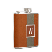 レザーモダンフェイクモノグラムオレンジ フラスク (右)