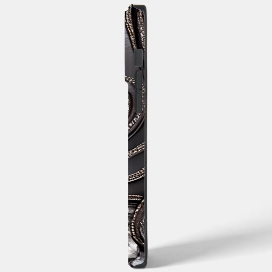 レザーモダンフェイク抽象芸術名前をカスタムする Case-Mate iPhoneケース (裏面 / 左)