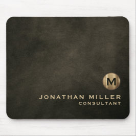 レザーモダン動揺して金ゴールドモノグラム マウスパッド