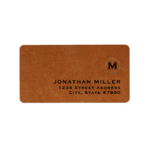 レザーモダン金ゴールドモノグラム差出人住所