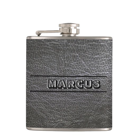 レザーモノグラムの フラスク (正面)