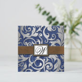 レザーモノグラムデニムウエスタン結婚式招待状 招待状 (スタンド正面)