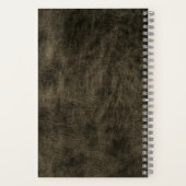 レザーモノグラムブラック金ゴールドスクリプト名 ノートブック (裏面)