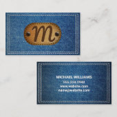レザーモノグラム | ダブルステッチのデニム 名刺 (正面/裏面)