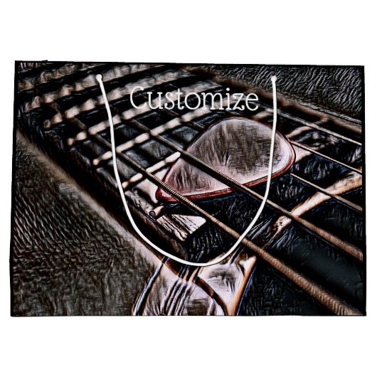 レザーラージ抱き枕のギター弦 ラージペーパーバッグ (裏面)