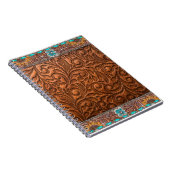 レザールックとターコイズアクセント ノートブック (右側)