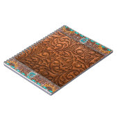 レザールックとターコイズアクセント ノートブック (左側)