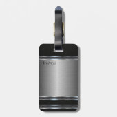 レザールックのスタイリッシュな金属 ラゲッジタグ (裏面縦)