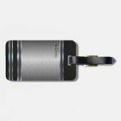 レザールックのスタイリッシュな金属 ラゲッジタグ (裏面横)