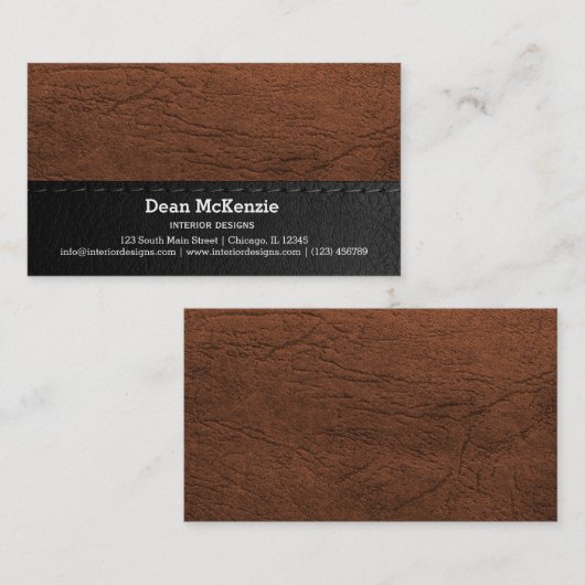 レザールックのテクスチャビジネス 名刺 (正面/裏面)