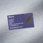 レザールックのネイティブアメリカンの(占星術の)十二宮図のフクロウ マグネット名刺 (インサイチュ)