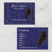 レザールックのネイティブアメリカンの(占星術の)十二宮図のワタリガラス 名刺 (正面/裏面)