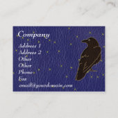 レザールックのネイティブアメリカンの(占星術の)十二宮図のワタリガラス 名刺 (裏面)