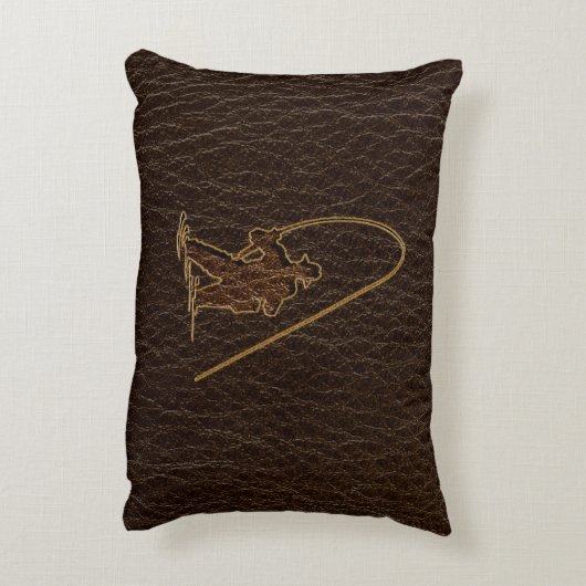 レザールックの漁師の暗闇 アクセントクッション (裏面(縦))