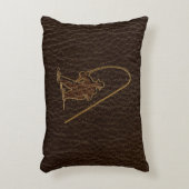 レザールックの漁師の暗闇 アクセントクッション (正面(垂直))