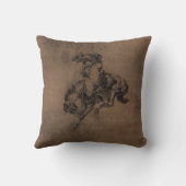 レザールックの西部のカウボーイのリバーシブルの枕 クッション (裏面)