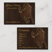 レザールックの馬の暗闇 名刺 (正面/裏面)