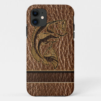 レザールックの魚 iPhone 11 ケース