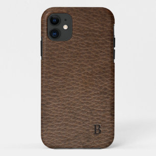 レザールックイニシャル電話ケース iPhone 11 ケース