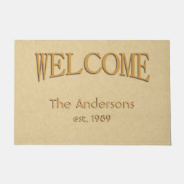 レザールックウェルカム名年設立 ドアマット