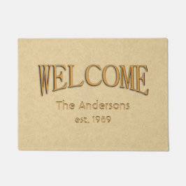 レザールックウェルカム名確立 ドアマット