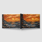 レザールックサンライズサンセットメモリアルお祝い ゲストブック (全面)