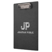 レザールックネーム動揺してモノグラムイニシャル クリップボード (左)