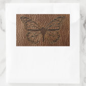 レザールックバタフライ 長方形シール (バッグ)