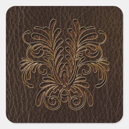 レザールックブーケ1 Dark スクエアシール (正面)