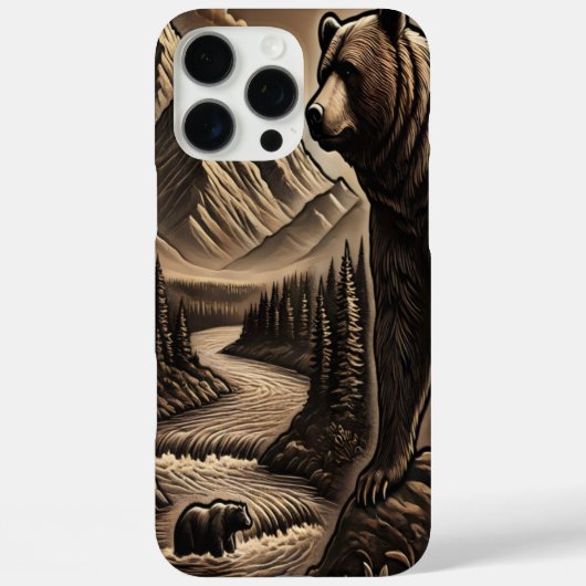 レザールックベアーバイウォーター Case-Mate iPhoneケース (裏面)