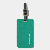 レザールック旅行荷物のティール（緑がかった色） ラゲッジタグ (正面縦)