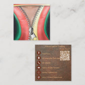 レザールック正方形の名刺 スクエア名刺 (正面/裏面)