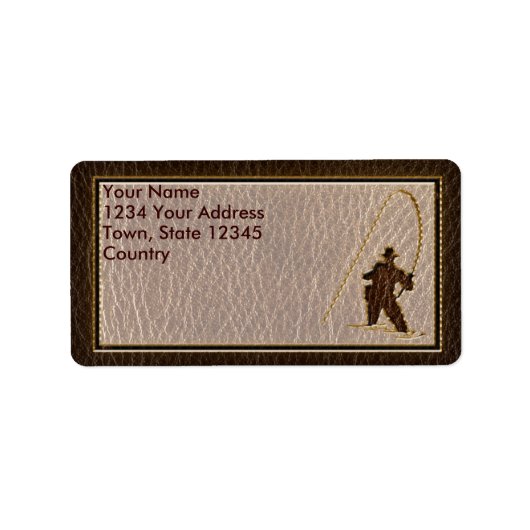 レザールック漁師ダーク ラベル (正面)