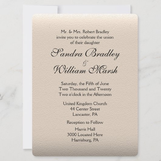 レザールック結婚式招待状 招待状 (正面)