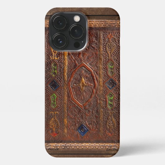 レザールックiPhone 13 Proスリムフィットケース、光沢 iPhoneケース (裏面)