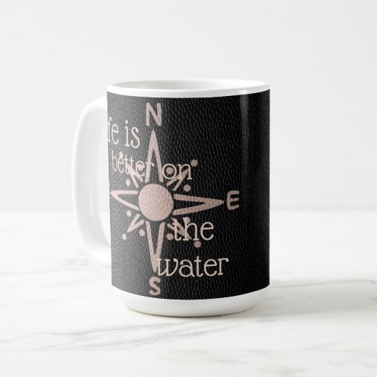 レザールッフェイククコンパスバラいかり コーヒーマグカップ (正面左)