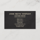 レザーワーカークラフトブラック 名刺 (裏面)