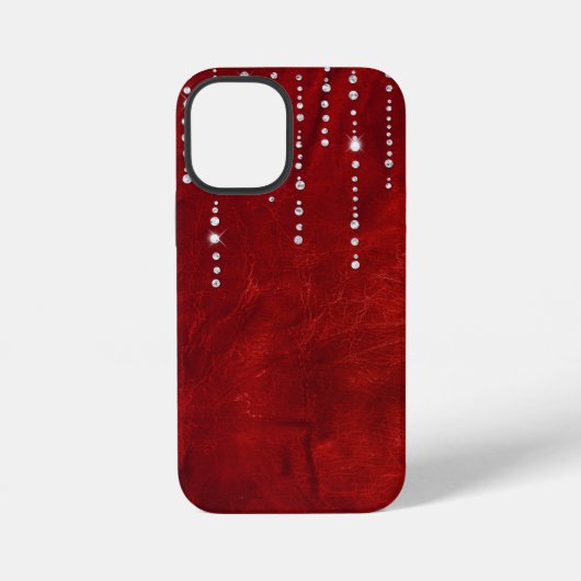 レザー上のダイヤモンドドリップ iPhoneケース (裏面)
