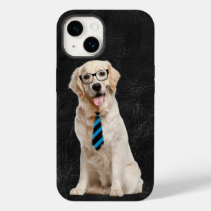レザー付きメガネ付きゴールデンレトリバー Case-Mate iPhone 14ケース