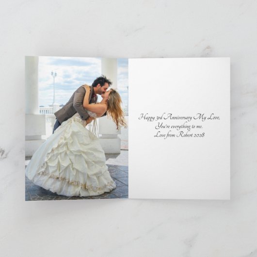 レザー伝統的ルック3周年記念カード カード (内部)