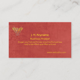 レザー効果にフェニックスのロゴを付けたビジネスアナリスト 名刺