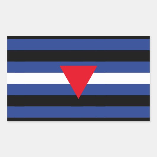 レザー同性愛者プライドフラグ 長方形シール (正面)