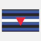 レザー同性愛者プライドフラグ 長方形シール (正面)