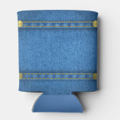 レザー名ラベル付きブルーデニムジーンズ 缶クーラー (裏面)