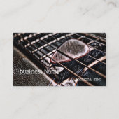 レザー名刺のギター弦 名刺 (正面)