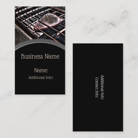 レザー名刺6のギター弦 名刺 (正面/裏面)