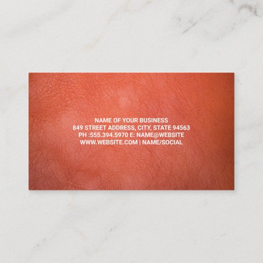 レザー実在エテート |不動産仲介業者エージェント |インテリア 名刺 (裏面)