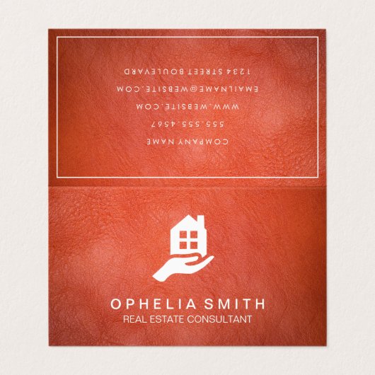 レザー実在エテート |不動産仲介業者エージェント 名刺 (外部フラット)